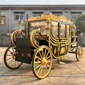 Carruaje Eléctrico Real para Bodas, Negro y Dorado, Ornamentado, Vehículo de Cuatro Ruedas, Asientos Personalizados, para Parques de Atracciones, Mansiones y Turismo - Product Image 2
