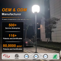 Tour d'éclairage portable à LED IP65 avec télécommande, sans éblouissement à 360 degrés, sur trépied, pour chantiers, événements et éclairage de secours