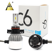 Ampoules de phares LED C6 72W 7600LM, puces COB de qualité supérieure, refroidissement silencieux, fabrication de qualité OEM, H7 H11 9005 9006 Plug & Play