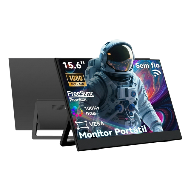 R&E Ultra Slim 15.6 Inch IPS 1080P Resolution Type-C Portable Monitor Laptop Screen Extender 100% SRGB Flicker-Free for Business