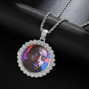 Collier pendentif de Photo pour <span class=keywords><strong>hommes</strong></span> et femmes, chaîne en cuivre, accessoire de mode moderne avec rabat, Design personnalisé, cadre de Photo Simple - Product Image 5
