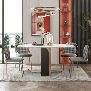 Tavolo da Pranzo Multifunzionale Pieghevole con Piano Effetto Marmo di Lusso <span class=keywords><strong>e</strong></span> Sedie per <span class=keywords><strong>Sala</strong></span> da Pranzo - Product Image 2