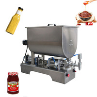 Machine de remplissage électrique de sauces à fonctionnement facile avec mélangeur pour sauce chili/pâte de tomate, avec trémie mélangeuse