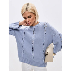 Suéter de Punto Holgado y Elegante para Mujer, Cuello Redondo, Informal, Suave, Cálido, Acogedor y Versátil, Novedad de Principios de Otoño de 2025 - Product Image 4