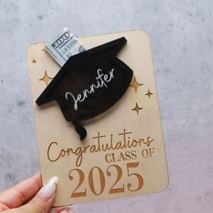 Regalo de Graduación para la Clase de 2025, Soporte de Madera para Dinero en Efectivo de los Padres - Product Image 1