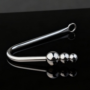Produits pour adultes Jouets sexuels SM Ensemble de plug <span class=keywords><strong>anal</strong></span> en acier inoxydable avec trois styles de boules et crochet pour plug <span class=keywords><strong>anal</strong></span> - Product Image 1