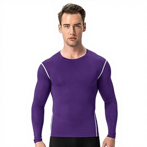 Men's Slim Fit Compression Long Sleeve Eco-Friendly Performance Shirt Premium Quick Dry Base <b>Layer</b> <b>Top</b> Athletic Training - Product Image 1