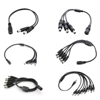 محول طاقة DC 5.5x2.1 مم، مقسم من 1 أنثى إلى 2 ذكر، لشرائط LED وكاميرات المراقبة والاستخدامات الصناعية، موصل نحاسي، عازل PVC