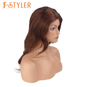 FSTYLER naturel lâche ondulé <span class=keywords><strong>cheveux</strong></span> longs pour les femmes <span class=keywords><strong>mi</strong></span> séparation brun foncé blond fibre synthétique perruques usine en gros perruque de fête - Product Image 5