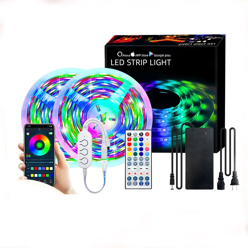 Color room flexible pixel flexible wifi addressable set with remote camping 12v rgb lights 5050 led strip