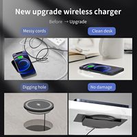 Chargeur sans fil invisible longue distance caché de 30mm/chargeur de meubles sous le bureau 10W/chargeur sans fil sous la table