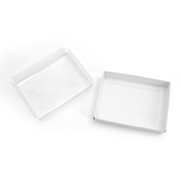 Boîte en carton blanc personnalisée avec couvercle en PVC transparent, boîte d'emballage de vente au détail en carton blanc vierge