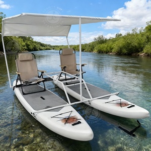 Bote Pontón Inflable para 2 Personas con Motor, Tabla de Sup Inflable, Conector Eléctrico, Marco de Sup para Pesca - Product Image 2