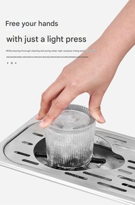 Rince-verre automatique moderne en acier inoxydable écologique avec égouttoir pour accessoires de bar, idéal pour les cafés - Product Image 5