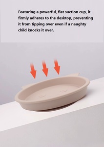 High Grade Custom Logo Children Dinnerware BPA Free Animal Pig Dishes Silicone Baby Suction Plate Bowl <b>Kid</b> Toddler Tableware - Product Image 3