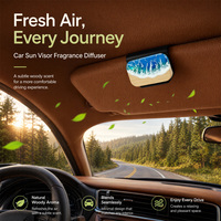 Diffuseur d'air frais pour voiture en métal avec logo personnalisé, diffuseur de parfum passif pour pare-soleil, évaporateur d'huiles essentielles pour l'intérieur du véhicule