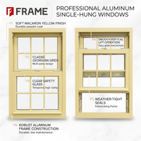 Ventanas de Aluminio de Doble/Simple Hoja con Rotura de Puente Térmico y Rejillas Decorativas de Color Personalizado para Casas de Campo, Villas y Hogares de Lujo - Suministro B2B