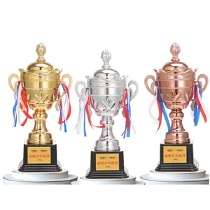 Hoge Kwaliteit Eer Award Trofee Voetbal Basketbal Badminton Taekwondo Spel Goud Zilver Koper Metaal Kampioenschap Trofee Cup