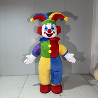 Costume de mascotte de clown de cirque gonflable en peluche, costume de personnage de dessin animé coloré, pour défilé, carnaval, spectacle de cirque