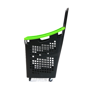 Cesta de compras de plástico de una sola manija personalizada con logotipo de color Supermercado y tienda de conveniencia Carrito de compras - Product Image 2