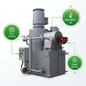 Two <strong>Chambers</strong> Clinical Waste Incinerator Odorless Medical Waste Disposal Incinerator Pet <strong>Cremation</strong> Furnace - Product Image 5