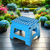 Promotion Enfants Moucheté Poignée Unique 9 Pouces Hauteur Télescopique Portable En Plastique Tabouret Pliant