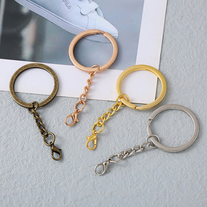 Bán Buôn <span class=keywords><strong>Keychain</strong></span> Phụ Kiện 30Mm Chia Vòng Cộng Với 4-Liên Kết Chuỗi Với Tôm Hùm Clasp Kết Nối - Product Image 4