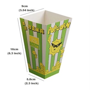 Seau à Popcorn Personnalisé en Papier Enduit PLA Rayé ou Uni, Petites et Grandes Tailles, pour Snacks de Cinéma, Boîte à Popcorn - Product Image 5