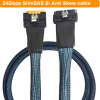 Cable SlimSAS 8i de Bajo Perfil y Antidesviación Tipo PCIe 4.0 24G 0.6m SFF-8654 para Conexión de Almacenamiento en Servidores Empresariales