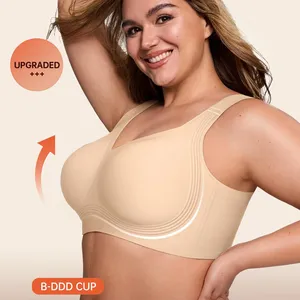 Sujetador Deportivo Inalámbrico para Mujer, Talla Grande, Sin Costuras, <span class=keywords><strong>Invisible</strong></span>, con Soporte, Efecto Push-Up, Cómodo, Estilo Delgado, Color Sólido - Product Image 2