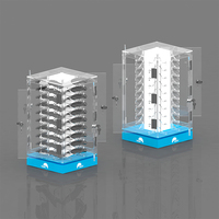 YAMA Rotierender Messer-Präsentationsständer 10-stufige Regale Vertikale Kunststoff LED-beleuchtete Moderne Freistehende Vitrine