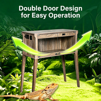 Vivarium numérique intelligent en bois de style cave à vin avec contrôle de la température et de l'humidité, grand terrarium en verre pour dragon barbu