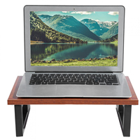 Support d'écran d'ordinateur en bois marron à prix réduit, support de bureau, support TV, certifié CARB, pour table