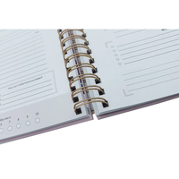 Carnet A5 personnalisé imprimé en feuille d'or couverture en plastique et carton PU avec reliure à bobine mini style spirale cadeau dans un emballage en boîte