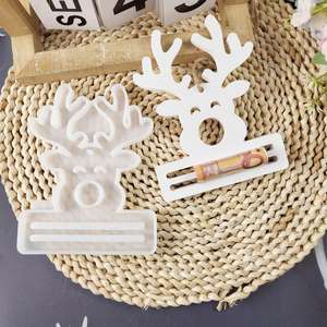 แม่พิมพ์ซิลิโคนทำจี้ยิปซั่มตกแต่งชั้นวาง<span class=keywords><strong>เงิน</strong></span>แบบม้วนรูปกวางเอลก์ M52521 - Product Image 3