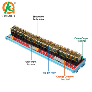 Osangming 24Channel papan <span class=keywords><strong>Output</strong></span> Relay <span class=keywords><strong>12V</strong></span>/24V 12amp Relay elektromagnetik modul IO Optocoupler untuk PLC - Product Image 5