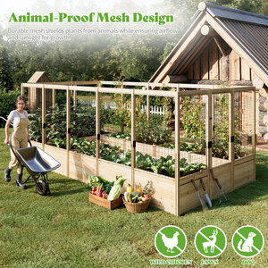 Bac à plantes surélevé en <span class=keywords><strong>bois</strong></span>, joint mortise et tenon, design à base ouverte, <span class=keywords><strong>grand</strong></span> bac à plantes profond, mobilier <span class=keywords><strong>de</strong></span> <span class=keywords><strong>jardin</strong></span> d'extérieur - Product Image 3