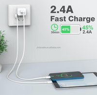 Kabel Pengisian Cepat USB 2.4A 1M 2M 3M 3 Pack 5 Pack, Kabel Data Pengisian Daya Android untuk iPhone 5 6 7 8