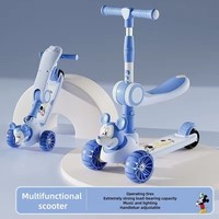 Skuter Lipat Grosir untuk Anak Usia 2-6 Tahun, 3 Roda PU dengan Pedal Plastik Baja untuk Luar Ruangan Usia 3-8 Tahun