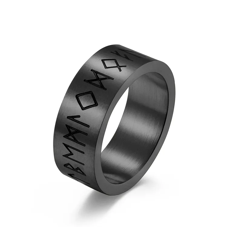 NEW Design black silver plated stainless steel rings Jewelry Men Rings for 8mm 6mm bl