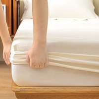 Drap-housse 100 % coton imperméable 200 fils/pouce² style européen doux respirant couleur unie pour lits doubles, king, queen et usage hospitalier