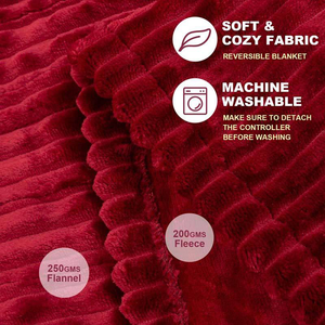 250Gsm Franela Naturaleza 4 Ajuste de calefacción Calentamiento rápido King Size Mantas calentadas de punto eléctricas Técnica doblada - Product Image 5