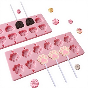 Moule en silicone 12 cavités pour bâtonnets de bonbons au fromage, outil DIY pour chocolat fait maison, moule à sucettes en forme de patte de chaton, Chine - Product Image 1