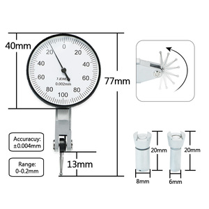 SHAHE Indicateur de précision à levier 0-0,2 mm, indicateur de test à cadran, jauge à levier, indicateur à cadran - Product Image 2