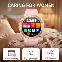 Montre connectée pour femme K73 personnalisée OEM ODM, fournisseur d'usine, montre de sport pour femme, écran AMOLED 1,32 pouces, 3ATM, montre avec fonction d'appel