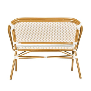 Fauteuil de jardin <span class=keywords><strong>bistrot</strong></span> en rotin pour 2 personnes avec cadre en aluminium, mobilier d'extérieur moderne et durable, vente en gros OEM - Product Image 4
