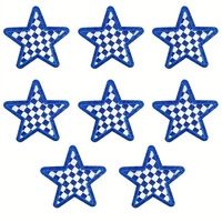 Lot de 8 écussons thermocollants étoiles scintillantes, appliques à sequins à carreaux, broderies DIY pour vêtements, sacs à dos, chapeaux, vestes et décorations