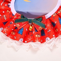 Zoyi Pet Nœud Papillon de Noël Populaire pour Animaux de Compagnie, Bavoir Anti-Bave en Polyester et Dentelle, Accessoire de Costume de Noël pour Chat, Petit Chien, Chiot, Chaton