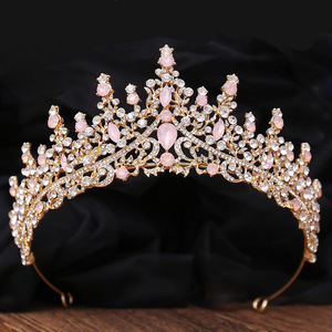 Luxury <strong>Blue</strong> Jelly Color Crown Gold Plated Princess <strong>Tiara</strong> Hairbands Headpieces Birthday Gift Crystal Wedding Crown for Girls - Product Image 2