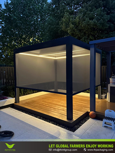 Pergola bioclimatique motorisée en aluminium, toit à lames orientables, imperméable, pour patio, jardin, cour arrière, vente en gros d'usine - Product Image 1